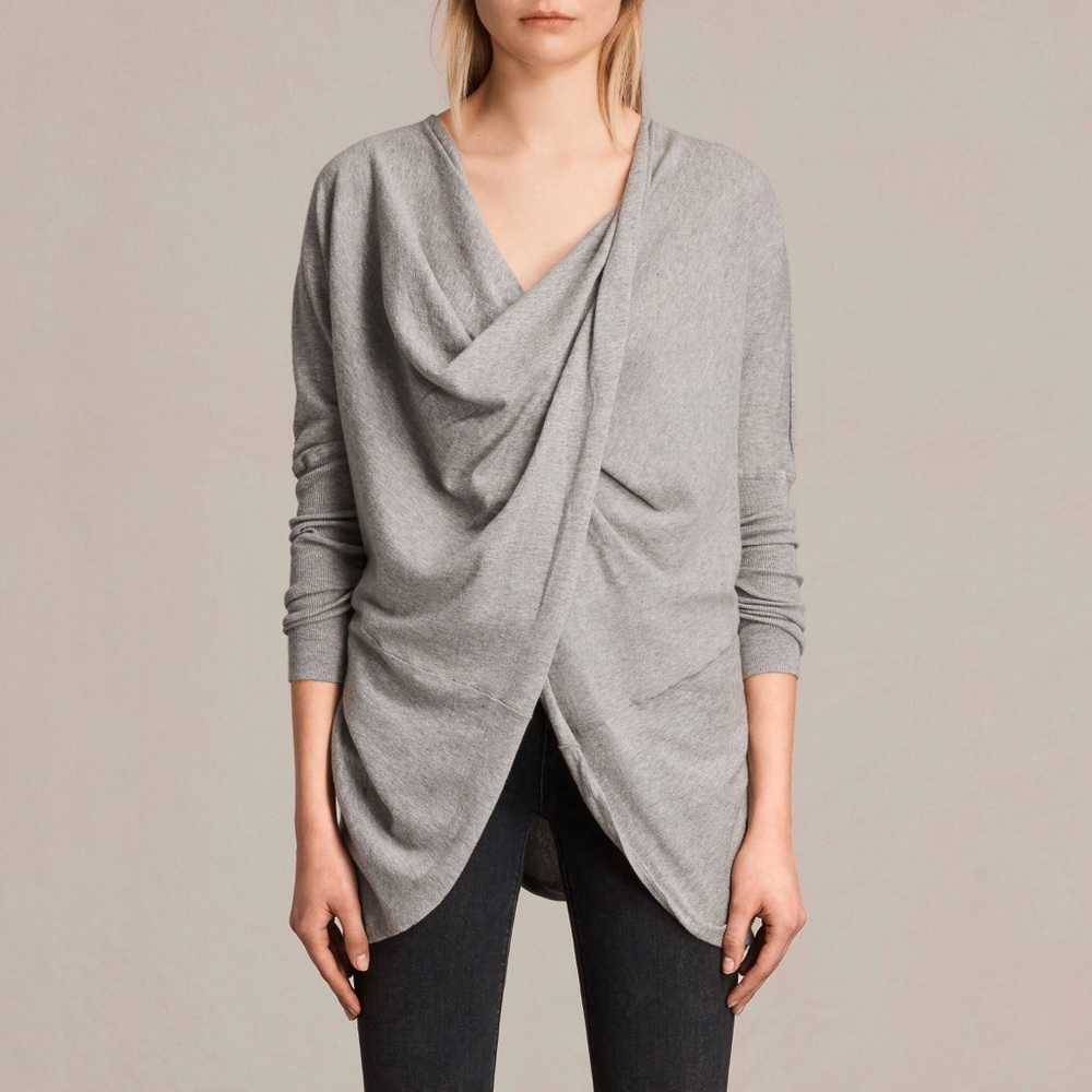 All Saints Gray Marl ITAT Shrug Cardigan Size Small